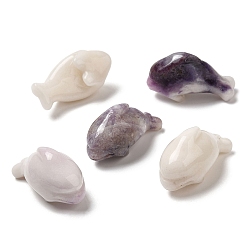 Другие Нефриты Украшения дисплея скульптуры из натурального нефрита, для домашнего офисного стола, дельфин, 20~21x36~37x18.5~19.5 мм