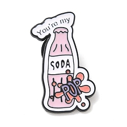 Drink Эмалевый штифт, покраска черного сплава значок для рюкзака одежды, розовые, Ты моя газировка, 31x21 мм