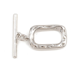 Rectangle Латуни Переключить застежками, без кадмия и без свинца, долговечный, платина, прямоугольные, 4.5~19.5x11.5~20x2~3.5 мм, отверстие : 1~1.4 мм