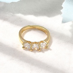 Настоящее золото 18K Латунные микро проложить пальцев кольца кубического циркония, стойки покрытие, долговечный, без кадмия и без свинца, реальный 18 k позолоченный, 5 мм, размер США 7 1/4 (17.5 мм)