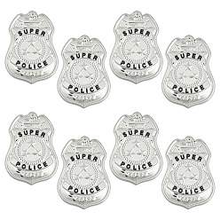 Платина 8 шт. броши-значки из железного сплава, брошь для косплея полицейского на Хэллоуин, платина, 77x56 мм