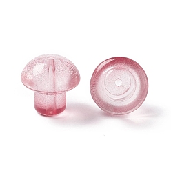 (123L) Белый крем непрозрачный блеск Прозрачные стеклянные бусины, гриб, огнеупорный кирпич, 13.5x13.5 мм, отверстие : 1.6 мм