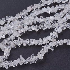 Clear Quartz Crystal Chips Beads Strands, Rock Crystal Beads, Clear, 3~5x3~5mm, Hole: 1mm, 31~32 inch
