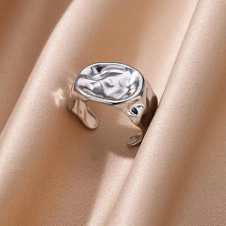 Нержавеющая Сталь Цвет 304 регулируемые манжетные кольца из нержавеющей стали, самородки, цвет нержавеющей стали, внутренний диаметр: регулируемый