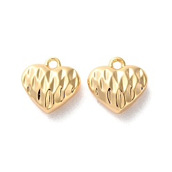 Настоящее золото 18K Латунные подвески, сердце прелести, реальный 18 k позолоченный, 10.5x10.5x4 мм, отверстие : 1.4 мм