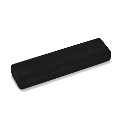 Black Velveteen Jewelry Necklace Storage Boxes, Rectangle, with Paper and Iron Inside, Black, 20.5x5.2x2.9cm
