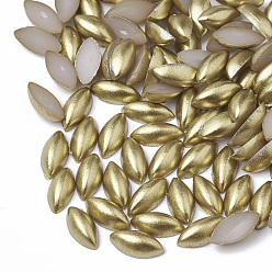 Dark Goldenrod ABS Plastic Imitation Pearl Cabochons, Horse Eye, Dark Goldenrod, 8x4x2.5mm, about 5000pcs/bag