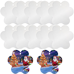 Прозрачный 20шт. прозрачные пустые акриловые подвески, для DIY брелки, бирки сумки, подарочные бирки, рождественские украшения, цветок, прозрачные, 54.5x58.5x2.5 мм, отверстие : 3.5 мм