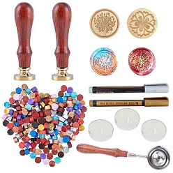 Цветок DIY альбом, латунная сургучная печать заготовка штемпельной головки и наборы деревянной рукоятки, ложка для плавления сургучной печати, свеча, металлические маркеры, краски, ручки и частицы сургуча, цветочный узор, 90 мм