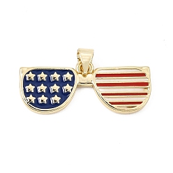 Glasses Pendentifs en émail , or, charmes de lunettes, 12x28x2mm, Trou: 4x3.5mm