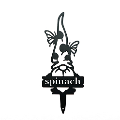 Черный Этикетка для шпината, Металлический садовый кол гнома/гнома на тему Хэллоуина, грунтовая вставка декор, чёрные, 300x125 мм