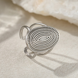 Нержавеющая Сталь Цвет Овальные 201 манжеты из нержавеющей стали для женщин, цвет нержавеющей стали, внутренний диаметр: 18 мм