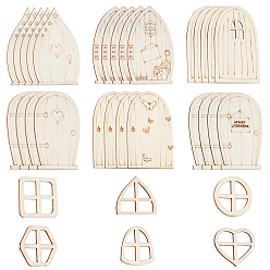 BurlyWood 30Pcs Natural Wood Cabochons, for DIY Jewelry Making, Mixed Shapes, BurlyWood, 31~100x34.5~62.5x2mm