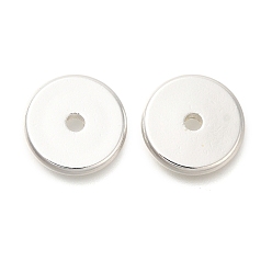 Серебро Spacer бисер латунные, плоско-круглые, серебряные, 12x2 мм, отверстие : 1.9 мм