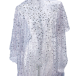 Светло-серый Сетчатая ткань из полиэстера с пайетками, для украшения костюмов, светло-серый, 1300x4 мм, 1 двор/шт.