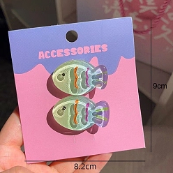 Лайм Заколки для волос из пластика в виде аллигатора, два тона, аксессуары для волос для женщин и девочек, желто-зеленые, 82x92 мм