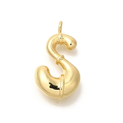 Letter S Стойки обшивки латунные подвески, без кадмия и без свинца, подвески с буквой az~z, Письмо с, 23x13.5x4 мм, отверстие, 2 мм