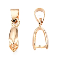 Light Gold Держатели пончик из латуни, без кадмия, без никеля и без свинца, золотой свет, 21x7.5x4.5 мм, отверстие : 6x4 мм, внутренней меры: 8x5 мм, штифты : 1 мм