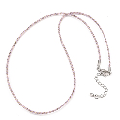 Лиловый 2мм нейлоновый плетеный шнур для изготовления ожерелий, с латунными выводами и 202 застежками из лобстера из нержавеющей стали, платина, долговечный, стойки покрытие, сирень, 17.72 дюйм (45 см)