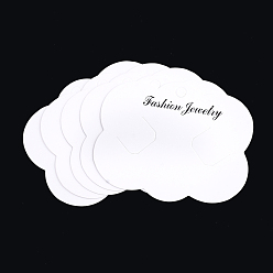 White Cardboard Display Cards, Used For Hair Barrettes, Cloud, White, 6.8~6.9x8.55x0.03cm, Hole: 6mm