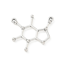 Antique Silver Tibetan Style Alloy Pendants, Chemical Molecule Structure Charms, Antique Silver, 24x26x3mm, Hole: 1.2mm