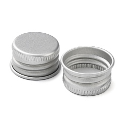 Platinum Aluminium Screw Caps, Refillable Bottle Replacement Lid, Flat Round, Platinum, 2.25x1.2cm