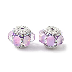 Лиловый Сверкающие акриловые стразы, с абс пластиковым перламутром и стеклом, для ручек с бусинами, брелки, ювелирные изделия и ремесла, серебряные, сирень, 20~23x16~17 мм, отверстие : 2~2.2 мм