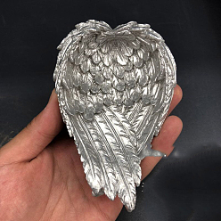 Серебро Держатель подставки для дисплея из смолы крыла для кристалла, подставка для хрустальных сфер, серебряные, 11x7.5x4 см