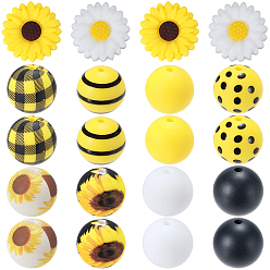 Mixed Color 84Pcs Silicone Focal Beads, Mixed Color, 15~19x7.5~15mm, Hole: 2~2.5mm