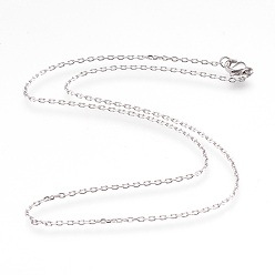 Stainless Steel Color Non-Tarnish 304 Stainless Steel Cable Chain Necklaces, with Lobster Claw Clasps, Stainless Steel Color, 16.7 inch(42.5cm), 1.5mm