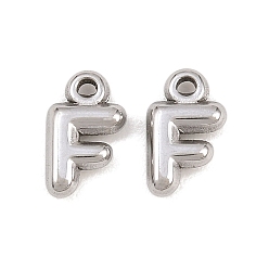 Letter F 304 подвески из нержавеющей стали, письмо амулеты, Буква F, 9.5~10x2.5~9x2.5 мм, отверстие : 1.2 мм