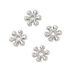 Платина Spacer бисер латунные, без кадмия, без никеля и без свинца, цветок, платина, 5x4.5x1 мм, отверстие : 0.8 мм