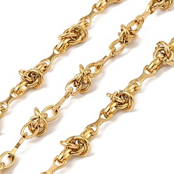 Настоящее золото 18K 304 звенья узловой цепи из нержавеющей стали, ионное покрытие (ip), несварные, с катушкой, реальный 18 k позолоченный, ссылка: 10x4x1.2мм и 6x8x0.5мм 7x5x2мм и, около 16.40 футов (5 м) / рулон
