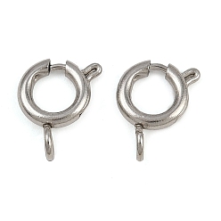 Нержавеющая Сталь Цвет 304 пружинные кольца из нержавеющей стали, цвет нержавеющей стали, 12x8x2 мм, отверстие : 2.5 мм