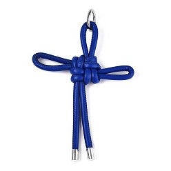 Прусский Синий Брелок из искусственной кожи, украшение подвески для сумки в машину, Китайский узел, берлинская лазурь, 152~172x90~109x15~21 мм