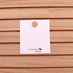 Белый Бумажные карты дисплей ювелирных изделий, для демонстрации заколок для волос, прямоугольные, белые, 7.2x6.3 см