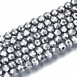 (956) Цвет внутренней части Jonquil / Коралловая подкладка Гальванизировать немагнитных синтетический гематит бисер пряди, круглые, граненые, гальваническое покрытие, 3 мм, отверстие : 0.8 мм, около 137~139 шт / нитка, 15.55 дюйм ~ 15.67 дюйм (39.5 см ~ 39.8 см)