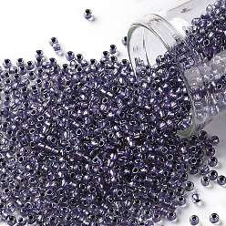(265) Inside Color AB Crystal/Metallic Purple Lined Тохо 11/0 круглые бусины, японский бисер, (265) внутри цвет ab кристалл / пурпурный металлик на подкладке, 11/0, 2.2 мм, отверстие : 0.8 мм, Около 1110 шт / 10 г