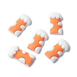 Orange Opaque Resin Cabochons, Cat-Paw, Orange, 38x20x7.5mm