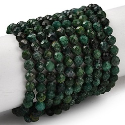 Jade Africain Naturelles africaines perles de jade brins, facette, ronde, 4~4.5mm, Trou: 0.8mm, Environ 93 pcs/chapelet, 15.35'' (39 cm)