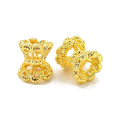 Настоящее золото 18K Шапочки и конусы для бусин, латунные, Двухсторонняя, долговечный, без свинца и без кадмия, реальный 18 k позолоченный, 5x4.5 мм, отверстие : 1 мм