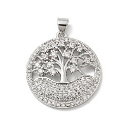 Платина Стойка металлическая латунная микропрофилированная кубическая циркония подвески, долговечный, без свинца и без кадмия, плоский круглый с подвесками в виде деревьев, платина, 26x23.5x4.5 мм, отверстие : 5x3 мм