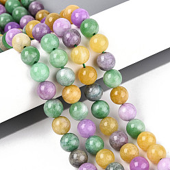 (52) Непрозрачная лаванда Нити бусин из окрашенного натурального кварца, круглые, разноцветные, 8~8.5 мм, отверстие : 1 мм, около 46 шт / нитка, 14.96'' (38 см)