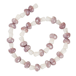 чертополох 1нити из бусин ручной работы в технике лэмпворк, гриб, чертополох, 11.5~14.5x9~11 мм, отверстие : 1 мм, о 25шт / цепи, 13.54 дюйм (34.4 см), 1 прядь / комплект