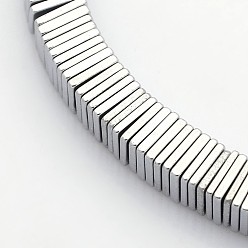 с Платиновым Покрытием Гальванизировать немагнитных синтетический гематит бисер пряди, квадратные бусины хейши, с покрытием платиным, 6x6x1 мм, отверстие : 1 мм, около 370 шт / нитка, 15.7 дюйм