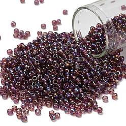 (166B) Transparent AB Medium Amethyst Тохо 8/0 круглые бусины, японский бисер, (166 б) прозрачный ab средний аметист, 3 мм, отверстие : 1 мм, Около 10000 шт / фунт