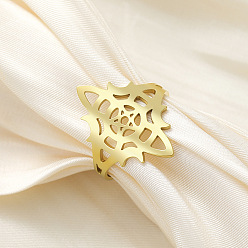Golden 304 Edelstahlmanschetten mit offenen Ringen, Knoten, golden, us Größe 14 (23 mm)