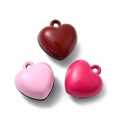 (52) Непрозрачная лаванда Подвески в форме сердца из сплава, окрашенные распылением, стойки покрытие, без кадмия, без никеля и без свинца, разноцветные, 13x12x9.5 мм, отверстие : 1.2 мм
