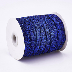 Medium Blue Glitter Sparkle Ribbon, Polyester & Nylon Ribbon, Medium Blue, 3/8 inch(9.5~10mm), about 50yards/roll(45.72m/roll)