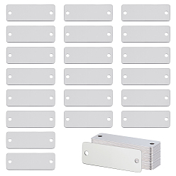 Нержавеющая Сталь Цвет 30шт 304 подвески из нержавеющей стали, прямоугольная штамповка пустых ссылок на теги, не тускнеет, цвет нержавеющей стали, 17.5x50x1 мм, отверстие : 3 мм